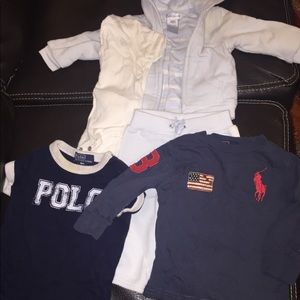 Baby polo sweat suit and t-shirt combo